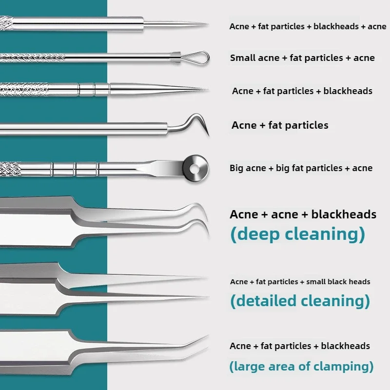 8Pcs/Set Ultra-fine Cell Pimples Blackhead Clip Tweezers Beauty Face Health Salon Special Blackhead Remover Acne Needle Tool New