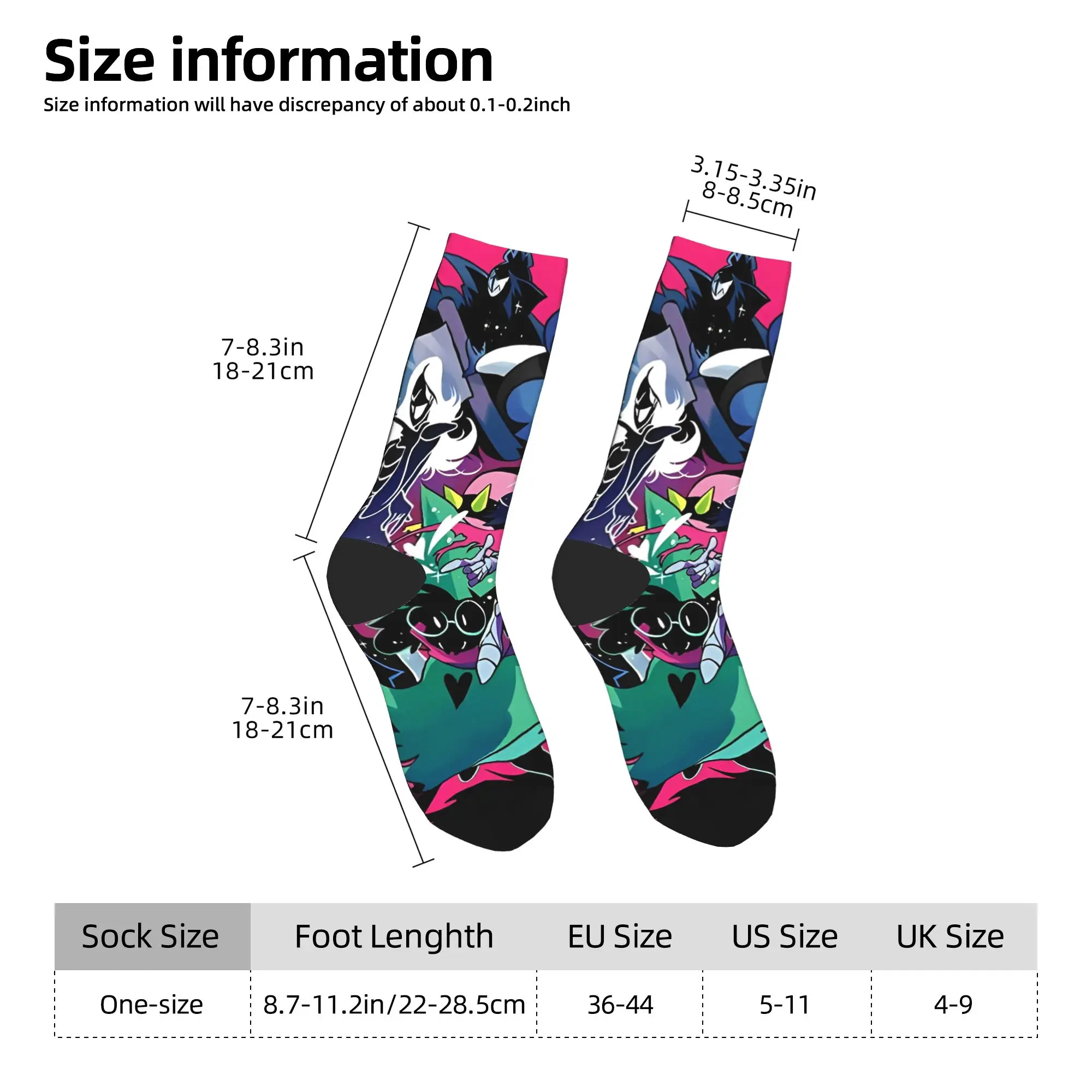 Calcetines divertidos felices para hombre y mujer, calcetín Harajuku Deltarune, juego de aventura de poliéster, calcetín de alta calidad para primavera, verano, Otoño e Invierno