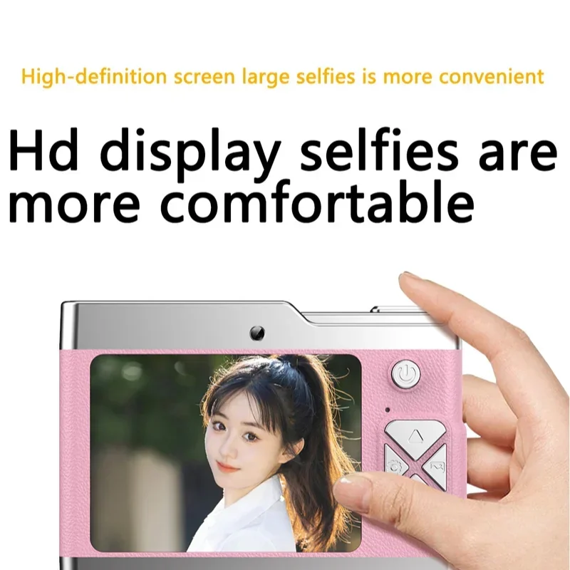 Lenovo Digital Camera 6K Hd 2.4in IPS Display Dual Camera Fill Light  8x Zoom Video Camera Student Ccd Portable Selfie Camera