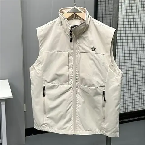 봄 여름 스포츠 캐주얼 남성 골프 조끼 민소매 베스트 루즈핏 플러스 사이즈 5XL 작업복 한국 남성 골프 코트 골프 조끼