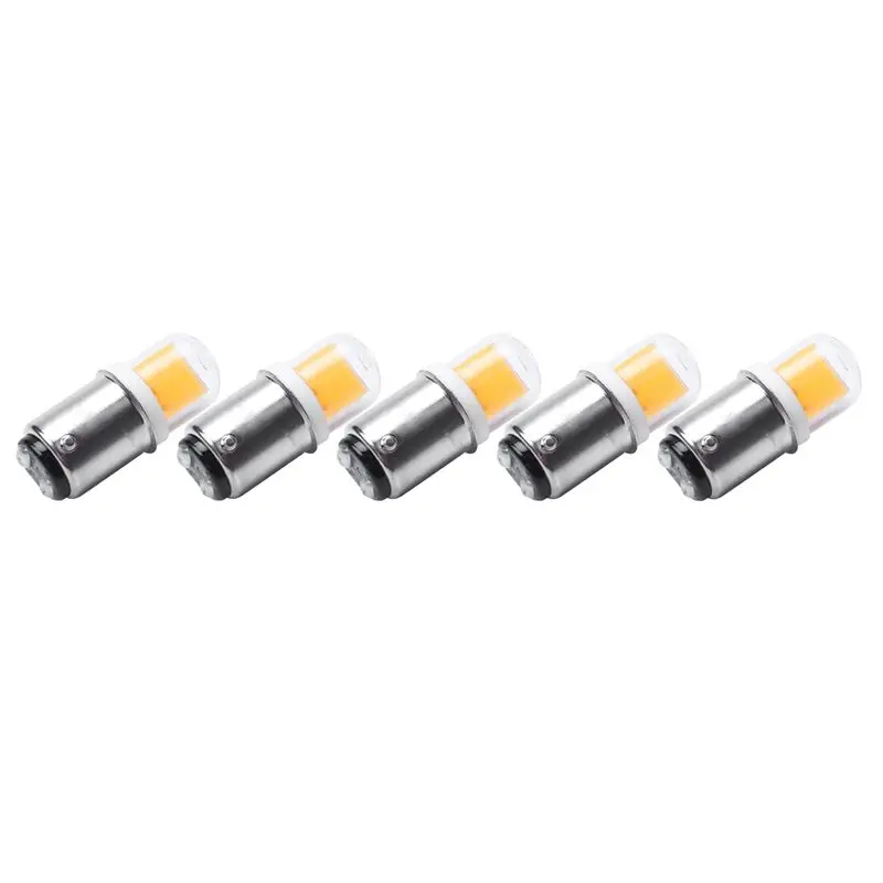 SEWS-5X BA15D LED Light Bulb 3W 110V 220V AC Non-Dimming 300 Lumens COB 1511 LED Lamp For Chandelier Sewing(Warm White)