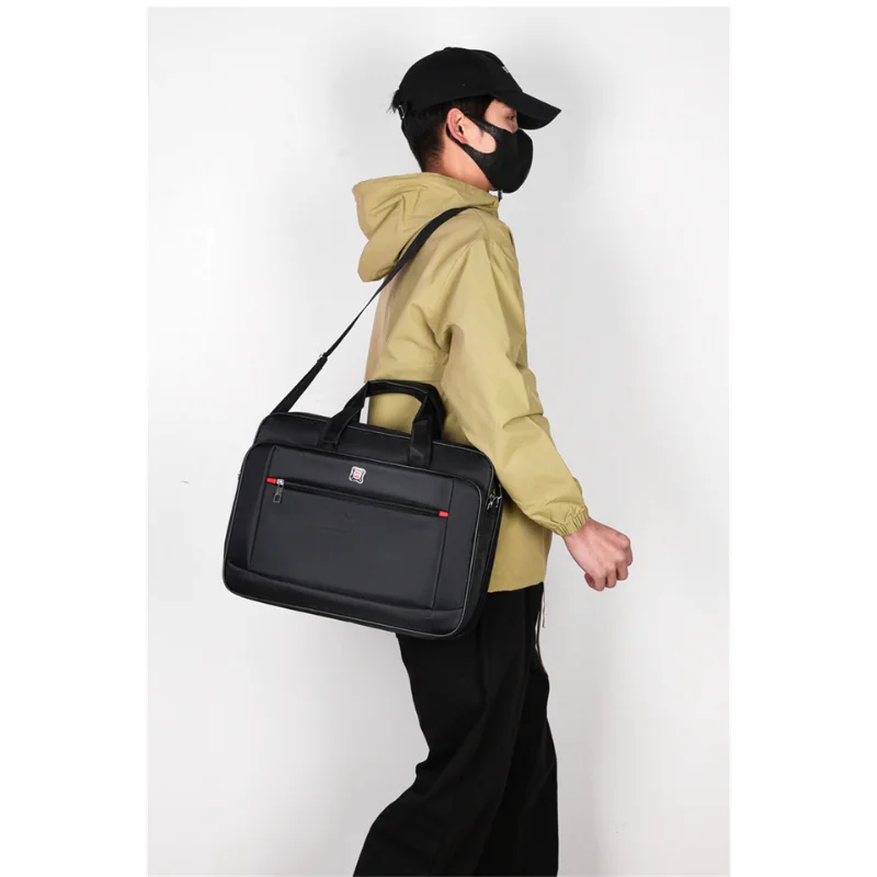 Homefish Men Large Capacity Business Briefcase Multi Pocket Handbag Portable Crossbody Shoulder Bag Waterproof Laptop Bag Busine