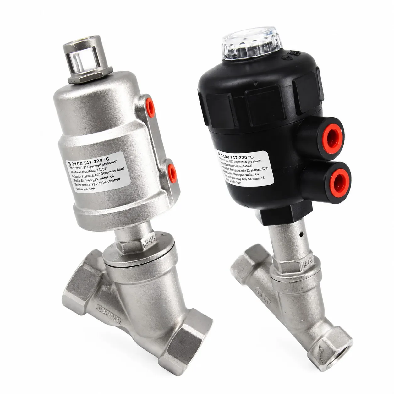 DN Series High Temperature And Corrosion Resistant Steam Pneumatic Valve Y Type Internal Thread Angle Seat Valve.