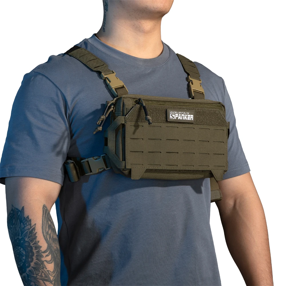 Taktische Brust Taschen Jagd Weste Outdoor Camping Schulter Rucksack Männer Motorrad Tasche Radfahren Klettern Bauch Fanny Pack Fahrrad – Detail 18