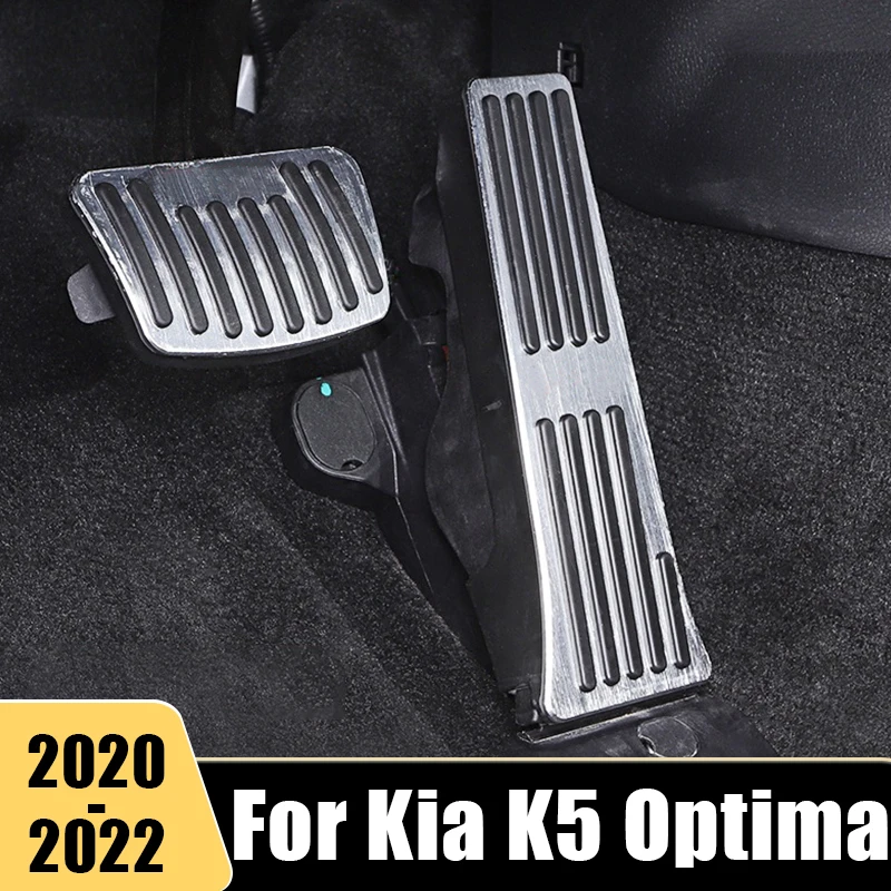 

For Kia K5 DL3 Optima 2020 2021 2022 Aluminum Alloy Accessories Car Foot Pedal Fuel Accelerator Brake Pedal Cover Non Slip Pad