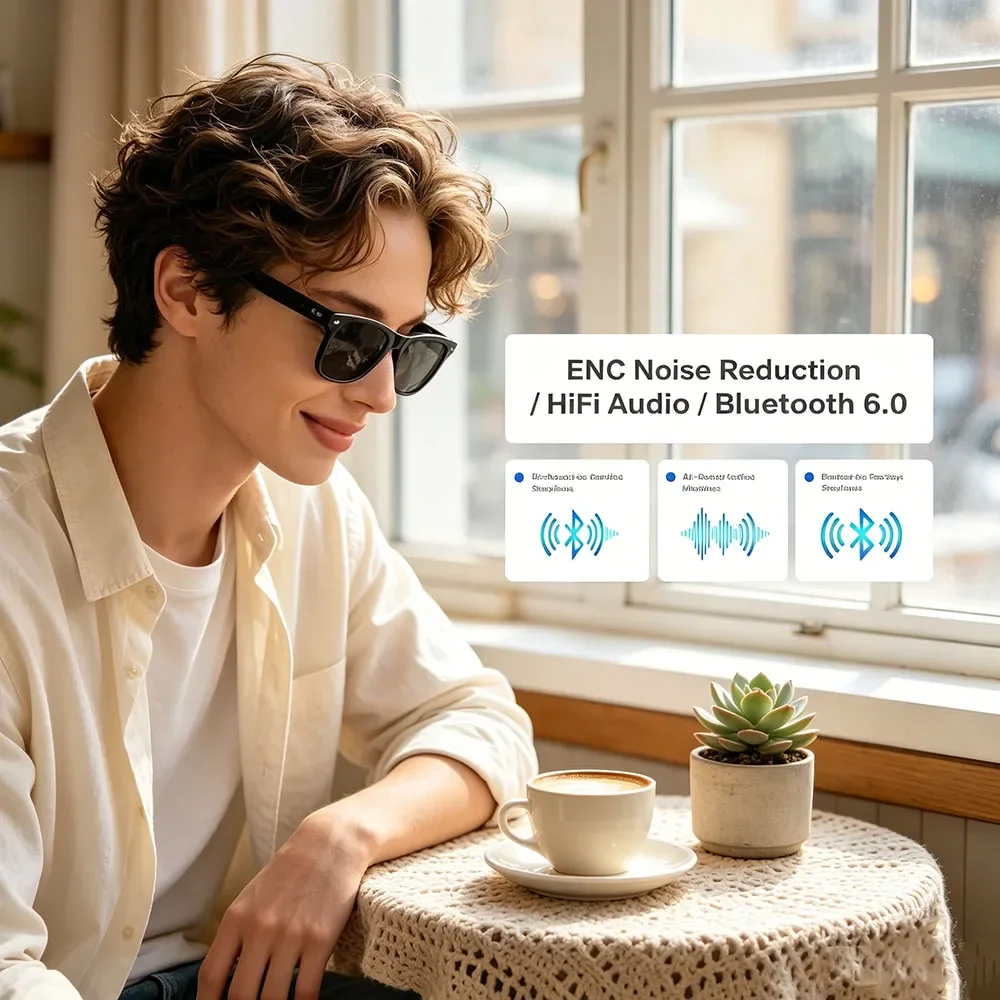

Casual Men Color Changing AI Smart Sunglasses Intelligent Translation Video Recording 800W Camera Outdoor Wearable Glasses