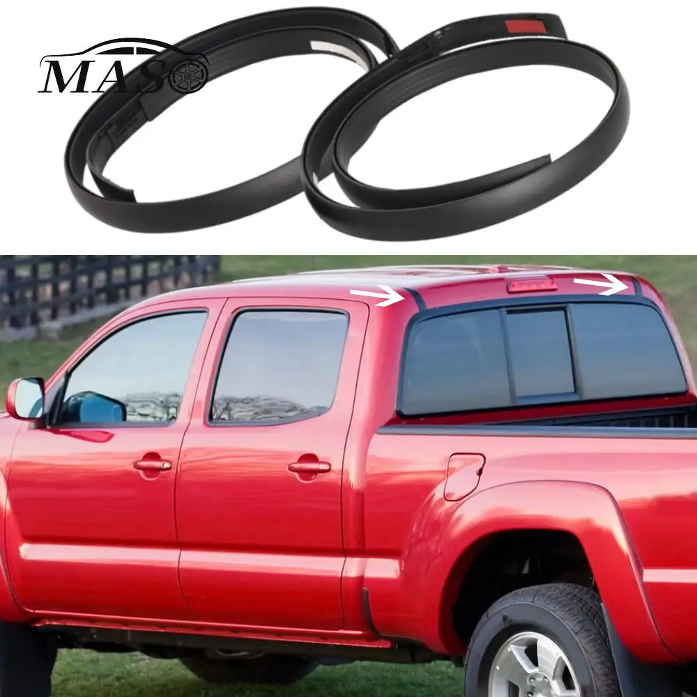 2pcs Side Roof Molding Drip Weatherstrips for Toyota Tacoma Double Cab 2005-2015 Black Rubber Roof Moulding Trim Seal Kit