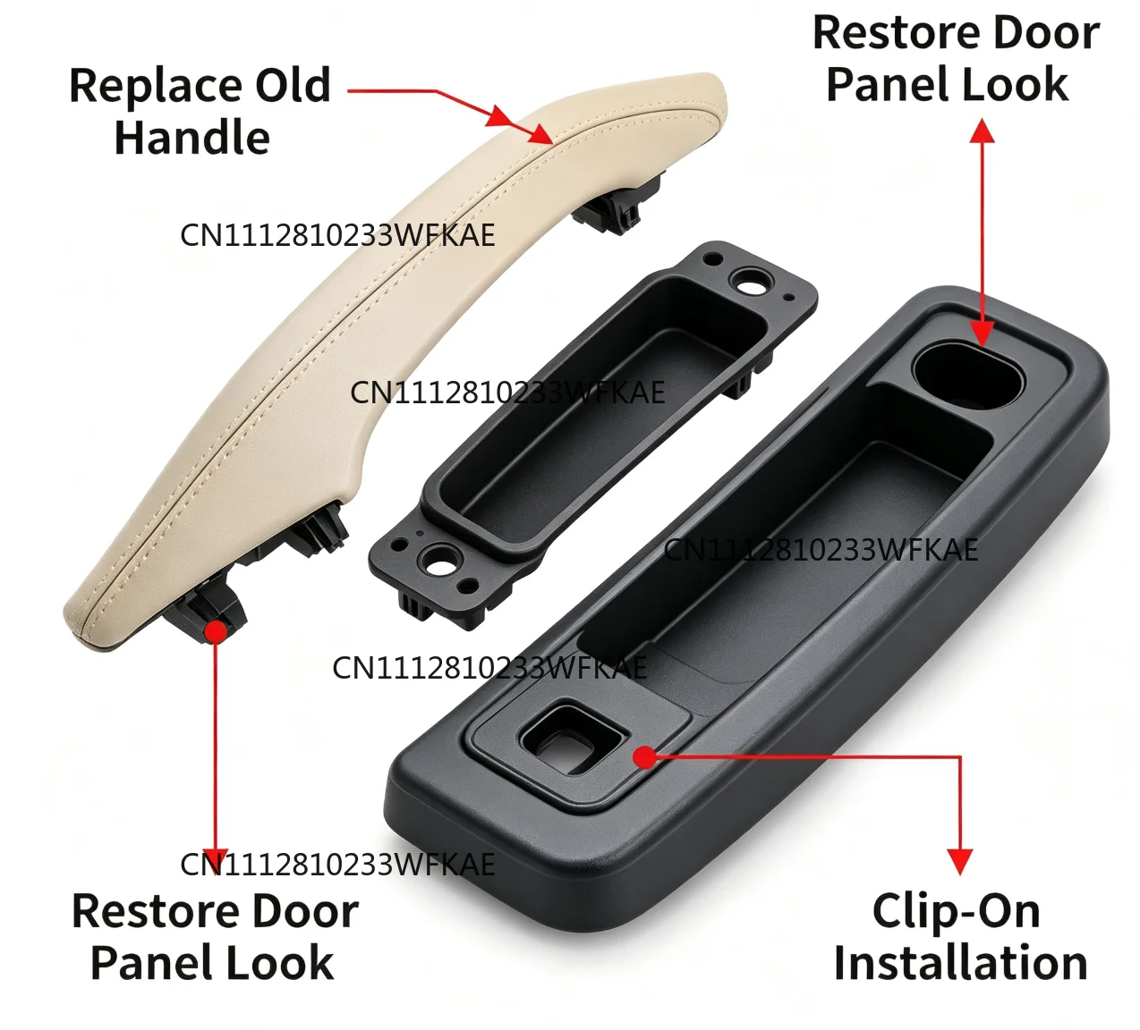 Applicable to BMW 5 Series F10/11/18 520/523/525/528/535i left and right sides of the car leather handle replacement parts