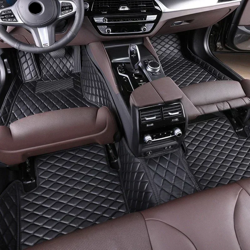 Artificial Leather Full Coverage Car Floor Mats for Lincoln CORSAIR 2020-2022 MKZ Continental Aviator 6 Seat Car Accessories
