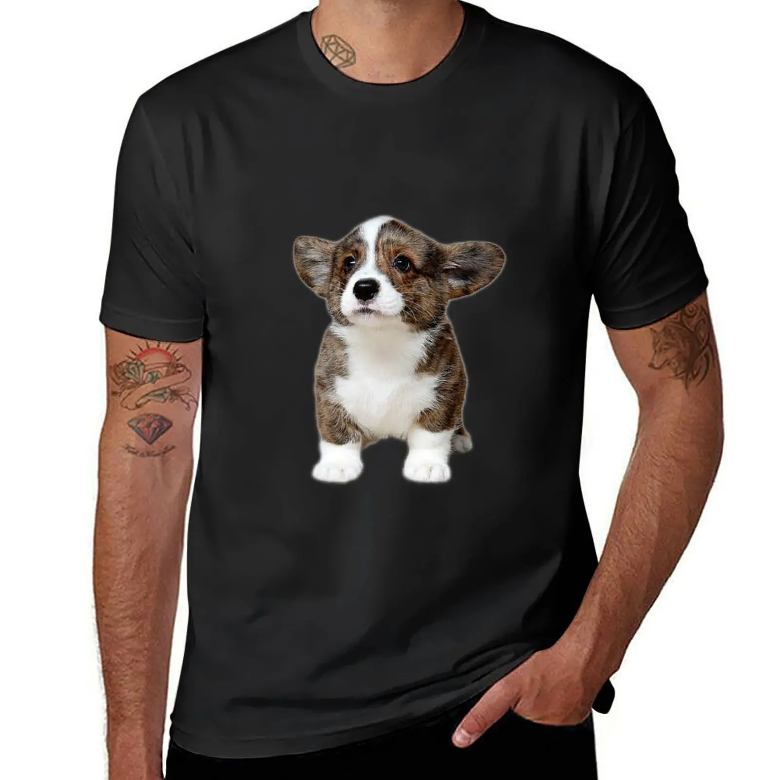 

Cute Corgi Puppy T-Shirt tees blacks vintage anime shirt topping mens clothes