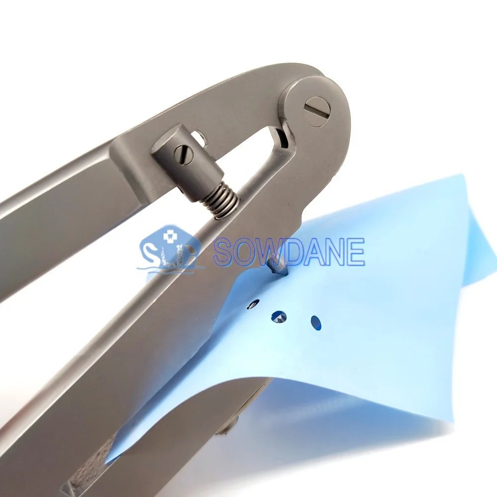 مختبر العاج المطاط السد لكمة الملقط أداة العاج لكمة كماشة مختبر الفولاذ أداة #2