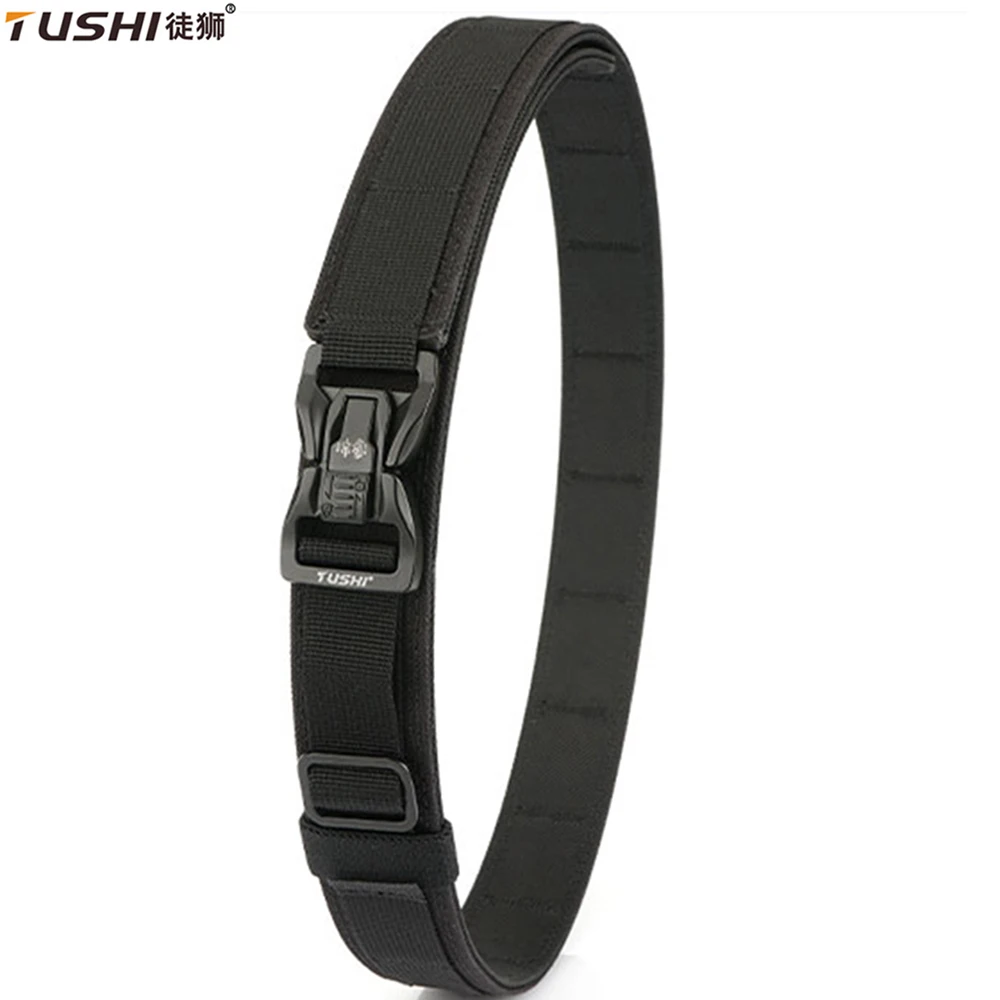 TUSHI Belt Military Belt For Men Quick Release Metal Buckle MOLLE Gun Belts Outdoor Girdle Male tactical belt IPSC Accessories