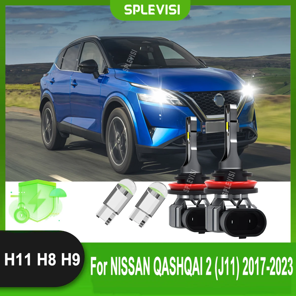 

LED Headlight High Low Fog Bulbs - Brighter, Whiter, Longer-Lasting Light For NISSAN QASHQAI 2 (J11) 2017 2018 2019 2020-2023