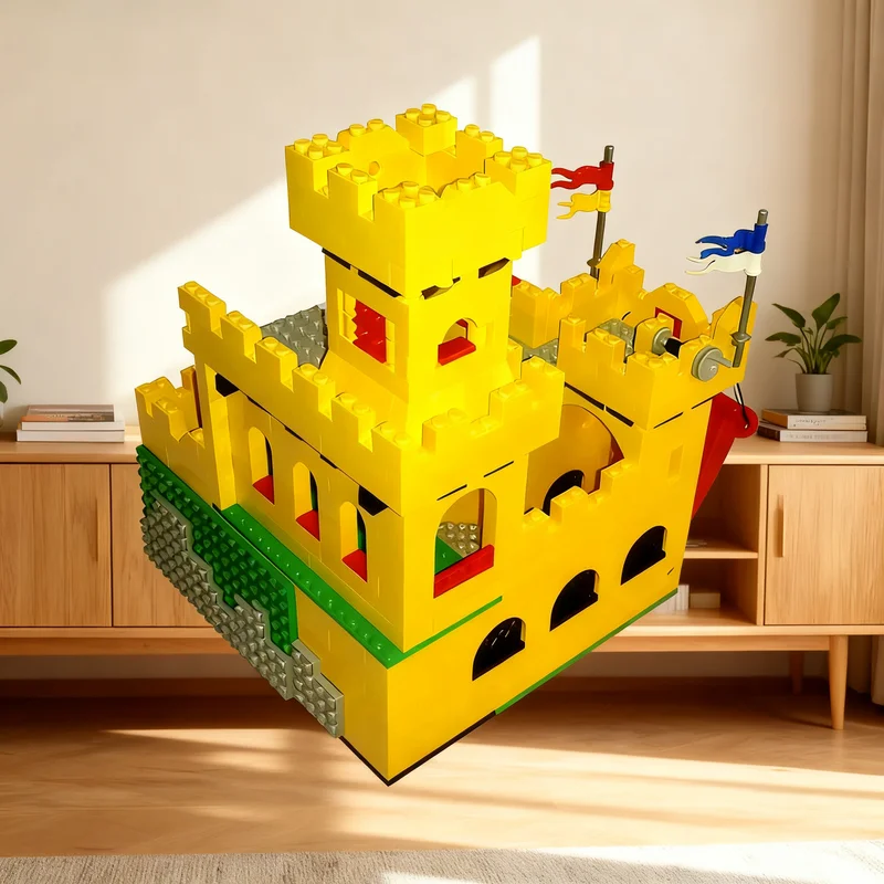 941pcs MOC 375-2 Classic Yellow Castle #6 Castle Classic Castle Model Building Blocks Architecture Toy Christmas Gift Craft