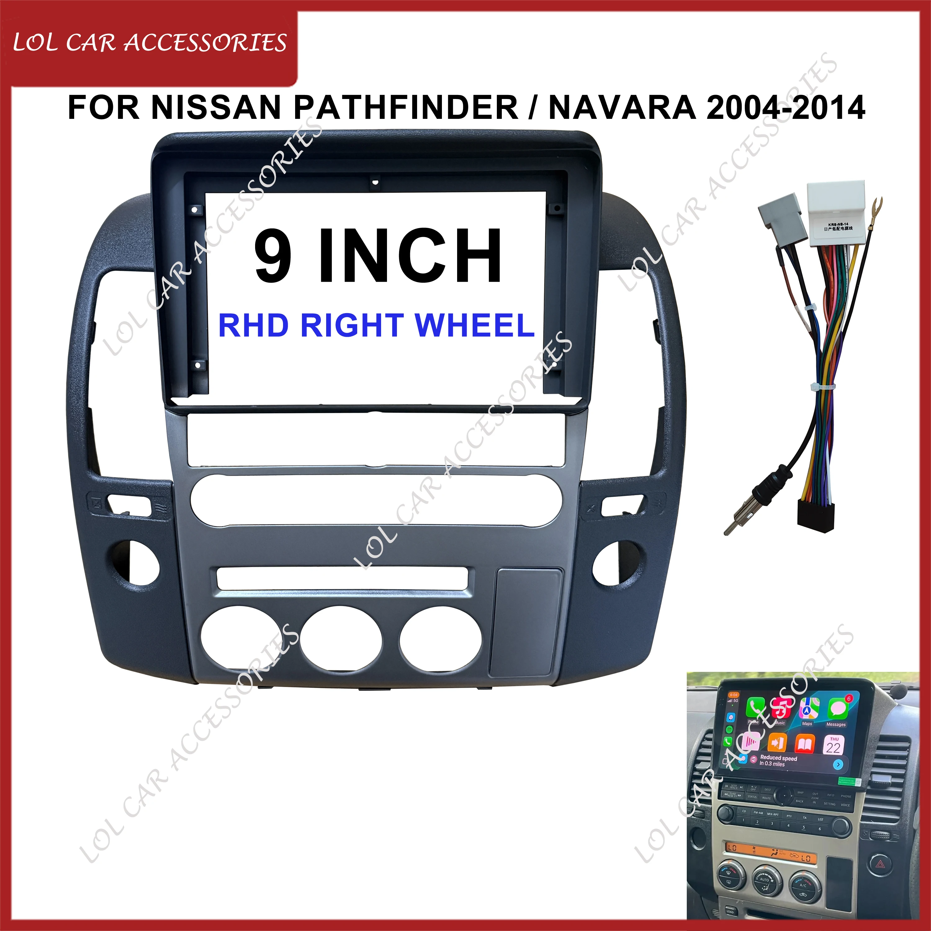 9 Inch For Nissan Pathfinder / Navara 2004-2014 RHD Car Radio Android MP5 Player Fascia 2Din Head Unit Stereo Dash Panel Frame