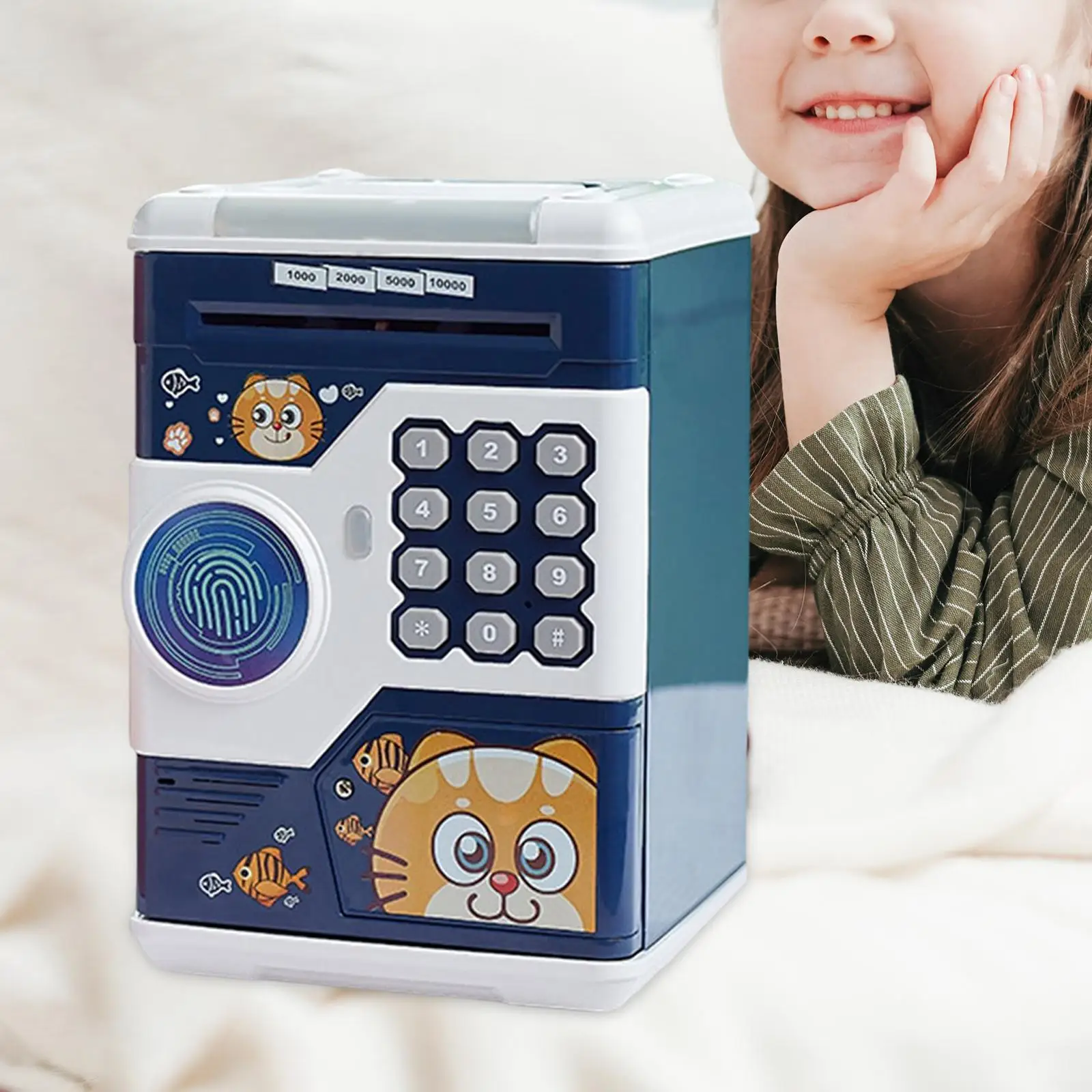 

Piggy Bank Fingerprint Password Code Lock Saving Bank Toy for Birthday Gifts