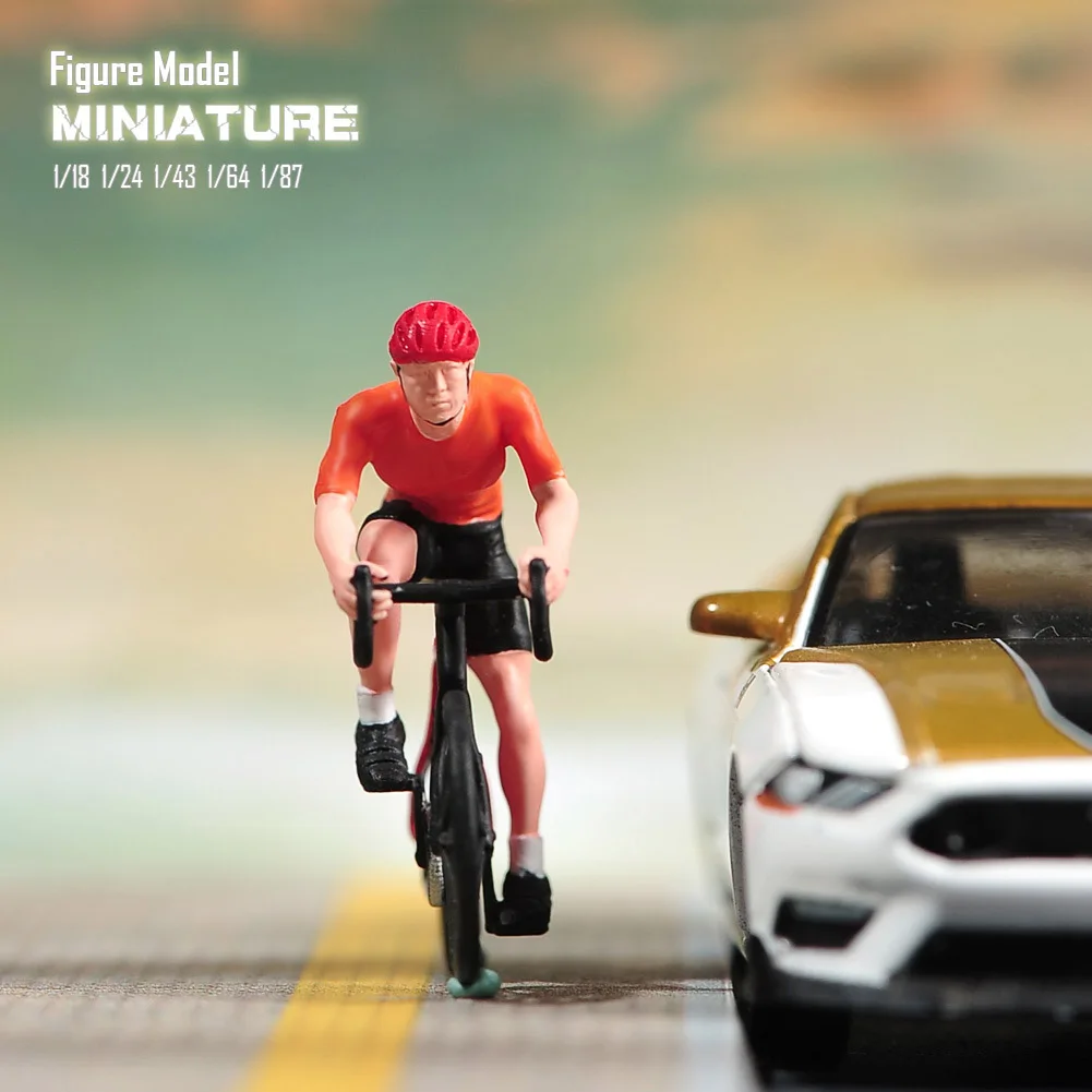1/87 1/64 1/43 1/24 1/18 Anime Characters Bicycle Race Cyclist Scene Figure Model Miniature Dolls Toy For Collection
