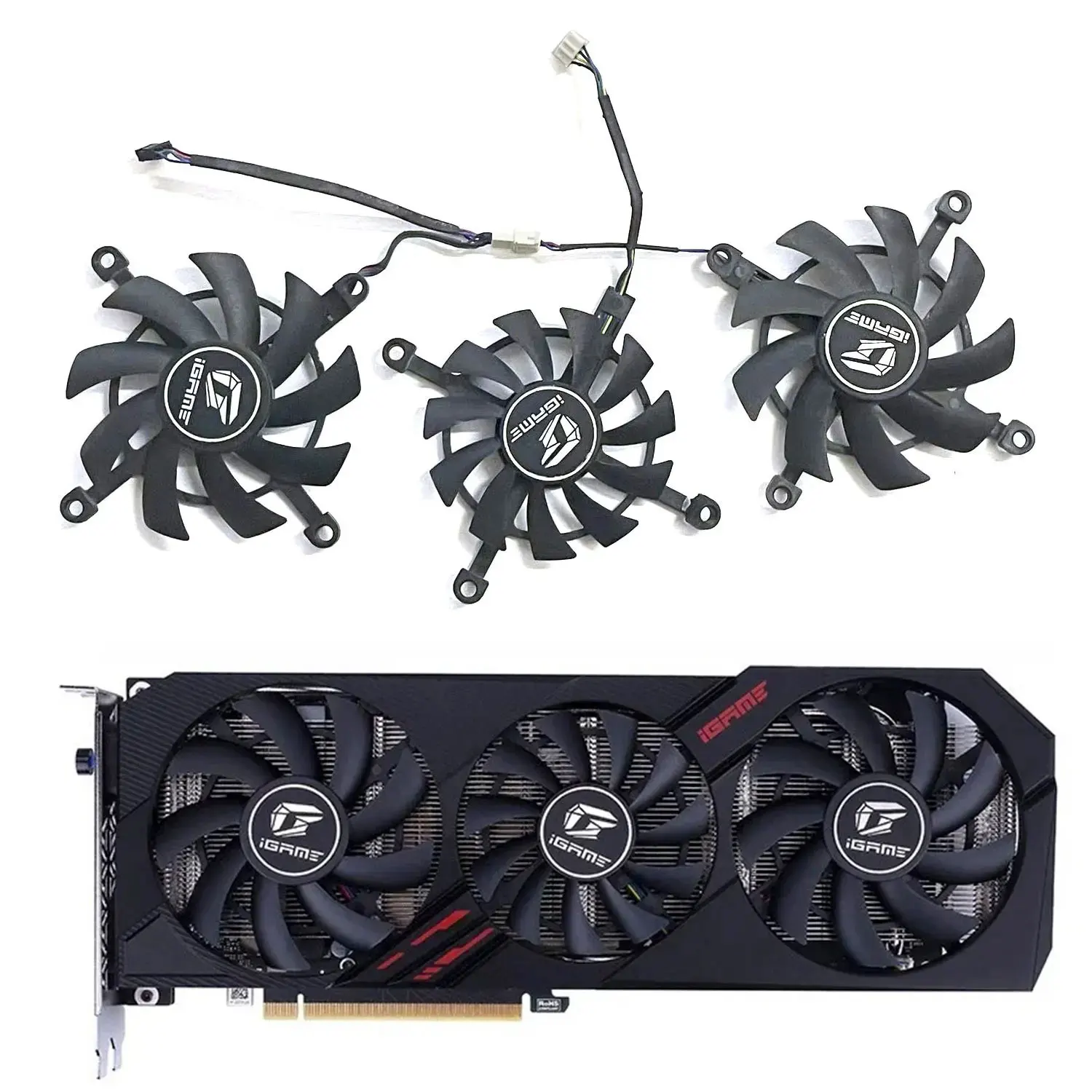 

New GPU fan 85MM 75MM 4PIN suitable for Colorful GTX 1650 1660 1660S RTX2060 ultra OC graphics card cooling