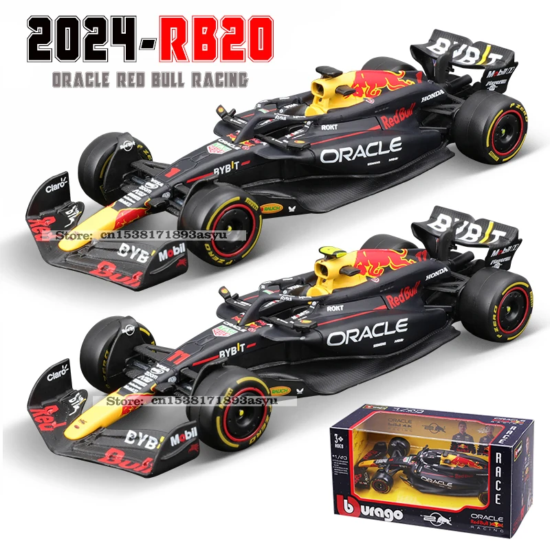 Bburago-Die Elenco liga carro modelo brinquedo, 1:43, F1 Red Bull Racing, TAG Heuer, RB20 2024, Verstappen 11, Perez, SF24, #1