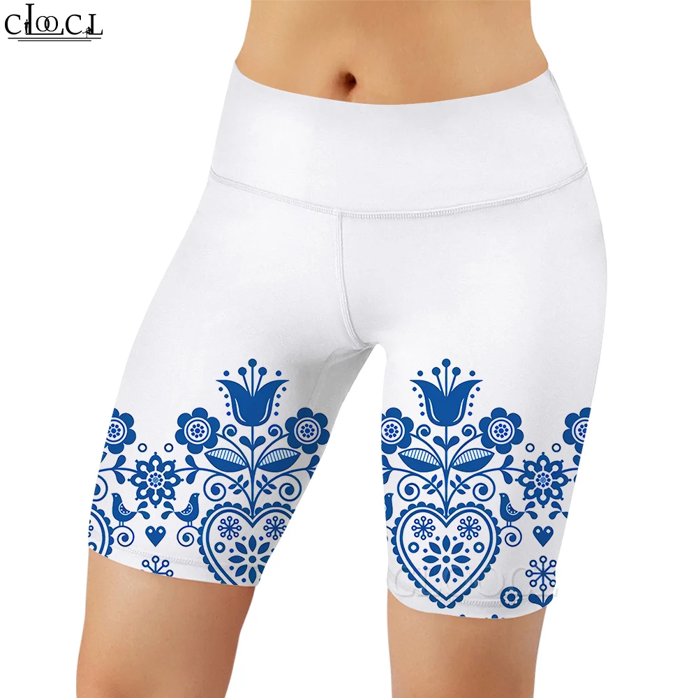 CLOOCL – Legging à motif de feuilles vertes pour femmes, short décontracté imprimé en 3D, pantalon de survêtement Sexy pour la Gym et la course à pied