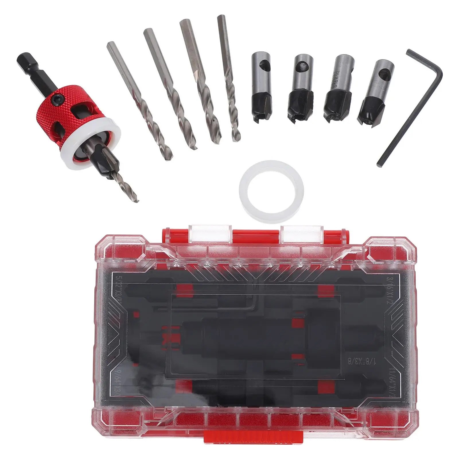 

Countersink Bits Woodworking Drill Tools Depth Stop Screw Holes Countersink Set Carpentry Equipment Steel Material Drilling Wood