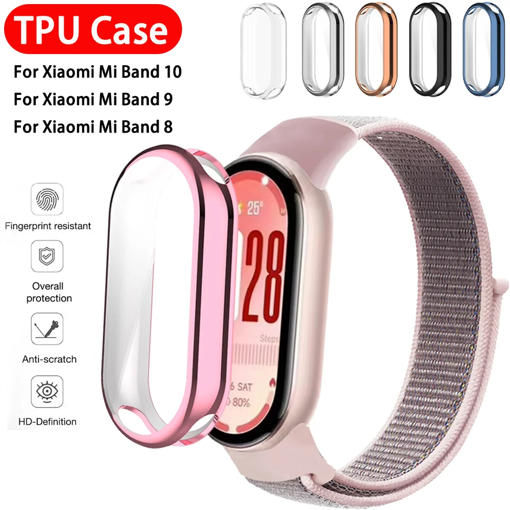 TPU Case For Xiaomi Mi Band 10 9 8 NFC Soft Screen Protector Frame Bumper For Xiaomi Mi Band 10 Ceramic Mi Band 9 8 Cover Shell