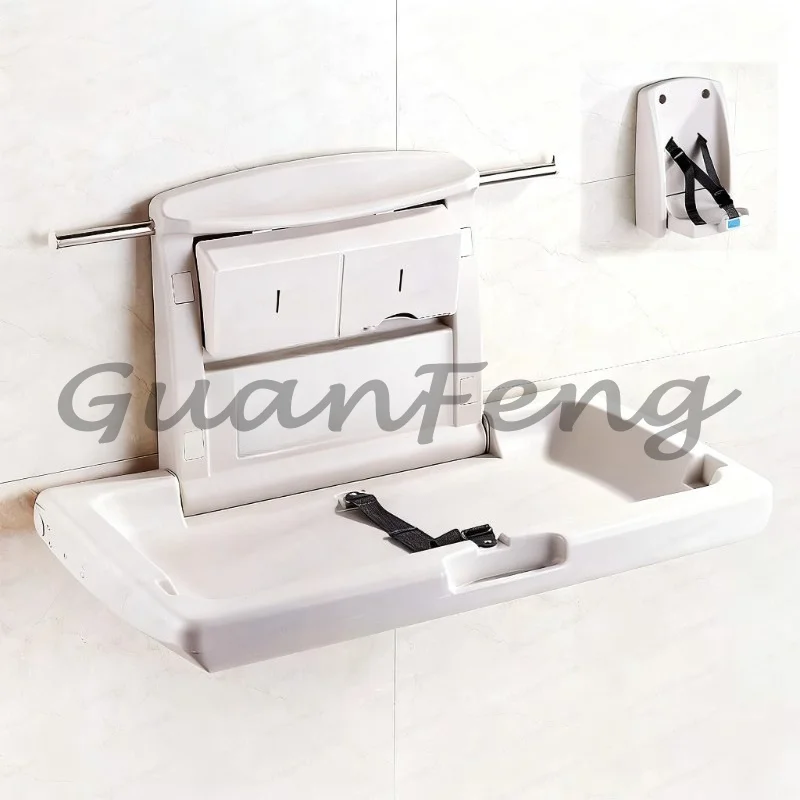 Foldable wall mounted diaper changing station, a multifunctional diaper changer suitable for family daycare centers