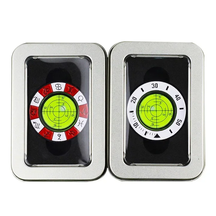 High Precision Golf Green Reader with Magnetic Ball Marker and Box Golf Putting Aid Golf Slope Putting Level Reading Ball Marker