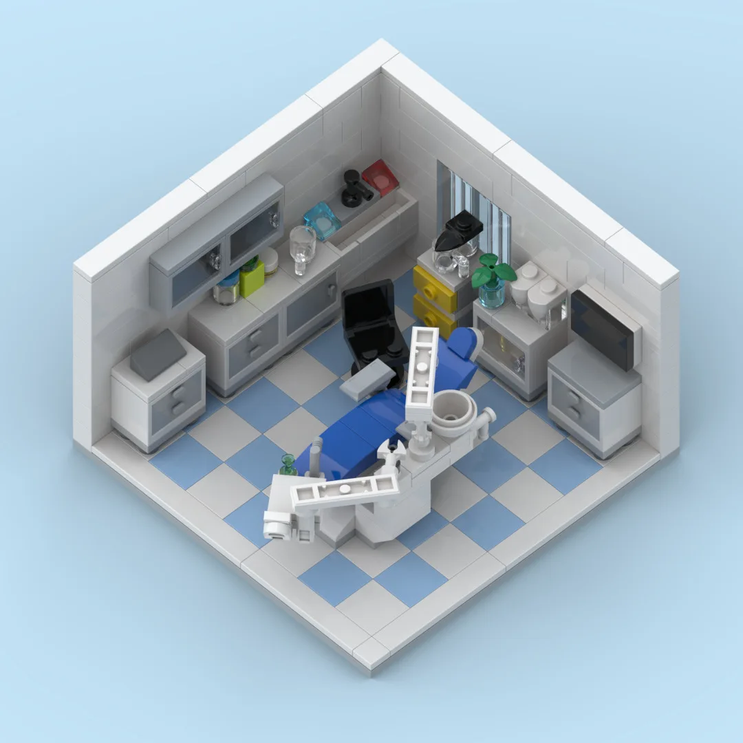 Blocs de construction série d'architecture MOCJ, 291 pièces, assemblage de clinique dentaire, modèle d'hôpital, jouets, cadeau de vacances