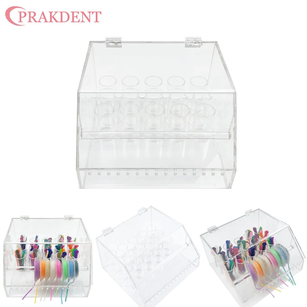 Dental Orthodontic Power Chain Organizer Elastic Ligature Tie Storage Box Acrylic Dispenser Holder Case Placement box 1Pcs