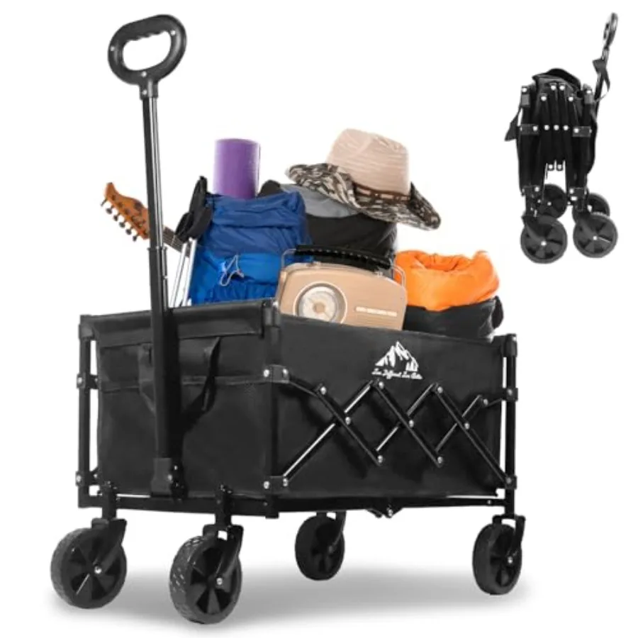 

Collapsible Wagon 352LBS Capacity Foldable Large Wagons Carts Heavy Duty Outdoor Folding Wagon with AllTerrain Wheels Utility G
