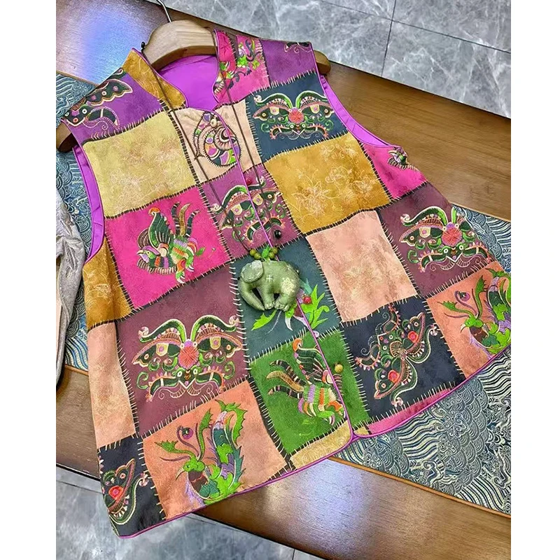 

High-Quality Summer New O-Neck Exclusive Design Spliced Multi Box Combination Unique Personality Vest Women S-XL