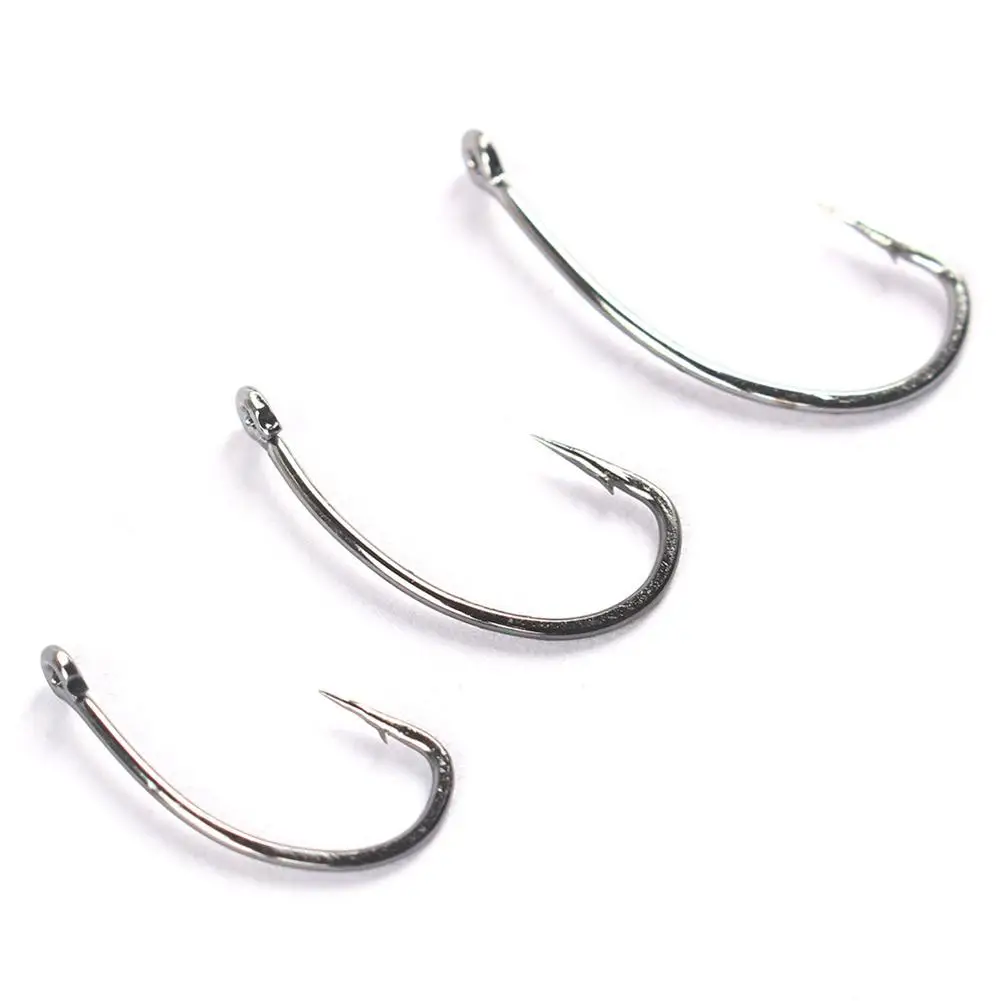 Alta aço carbono pesca manivela ganchos com farpa, carpa pesca acessórios, 20pcs