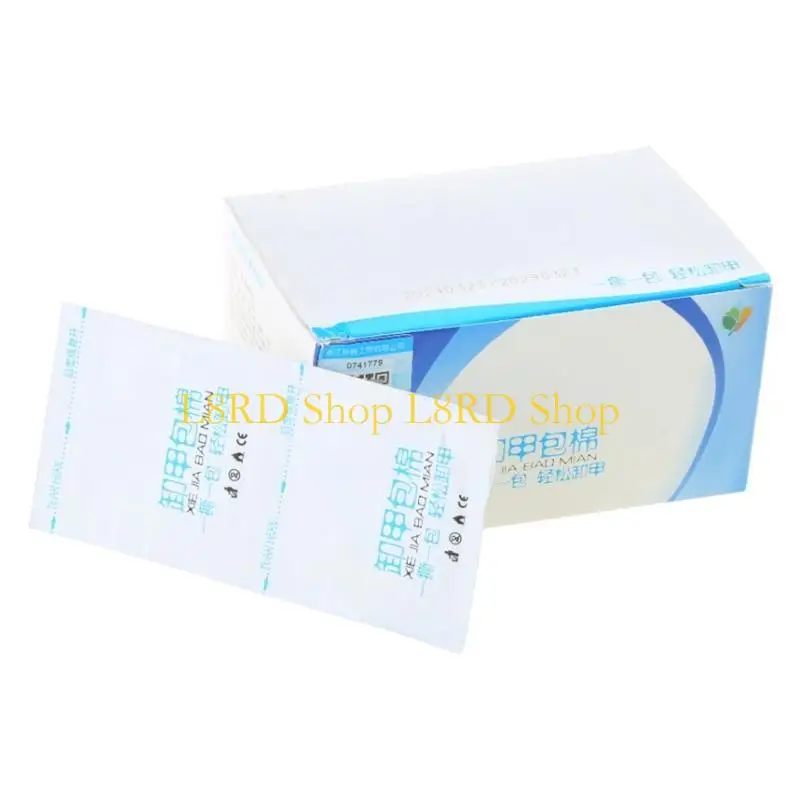 l8rd 100 แพ็คเล็บแบบพกพาเจลโปแลนด์ถอดแผ่นรองเช็ดทำความสะอาดเจลทาเล็บเล็บ