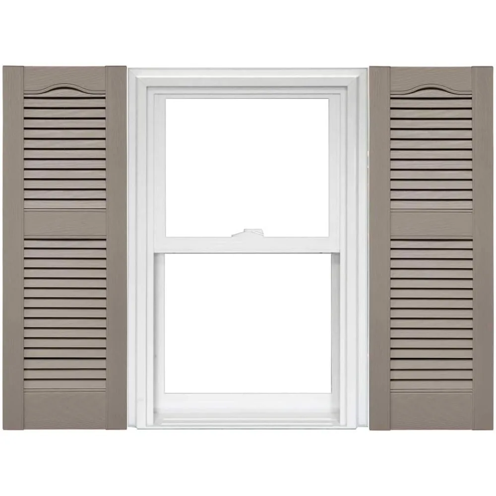 Open Louver Vinyl Shutters (1 Pair) - 14.5 x 80