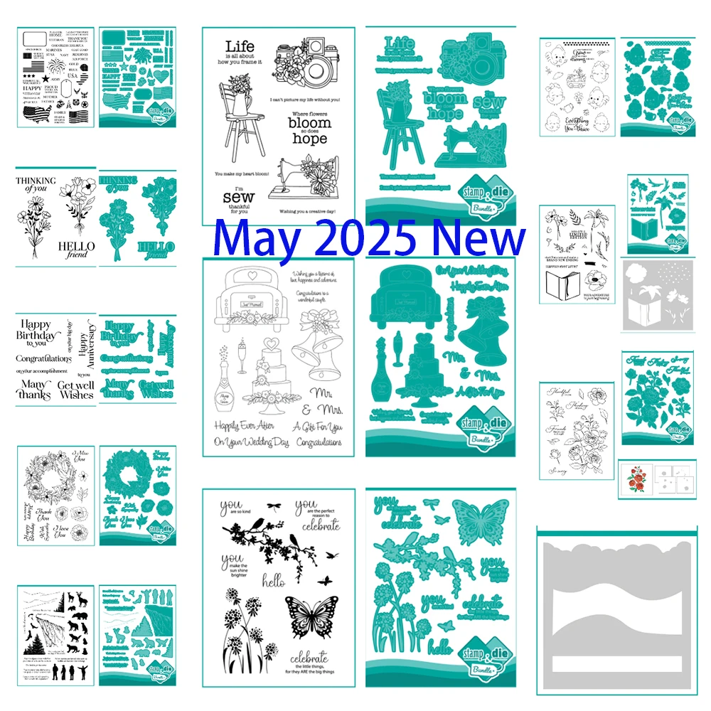 

Spring Posies Dies Stamps Stencil Set Metal Cutting Dies DIY Married Wreath Scrapbooking Greeting card Handmade Album 2025 New