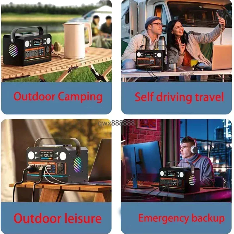 Mobile outdoor power supply 220V, large capacity, portable for home driving, live streaming, camping, emergency energy storage!