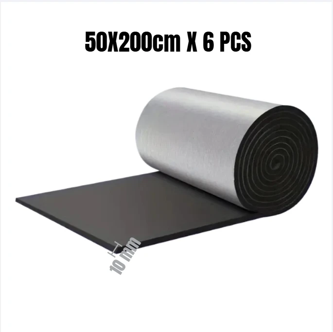 Brandwerende Warmte- en Geluidsisolatie Mat 200x50cm Akoestische Thermische Mat Geluiddichte Wandpanelen Geluidsisolatie voor Auto Deadening