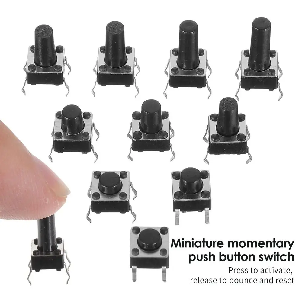 

200 шт., 200 шт., в штучной упаковке, 6*6, комплект ключевых переключателей, тактильный микропереключатель 12 В, 4 фута, кнопка печатной платы, переключатель для телевизора