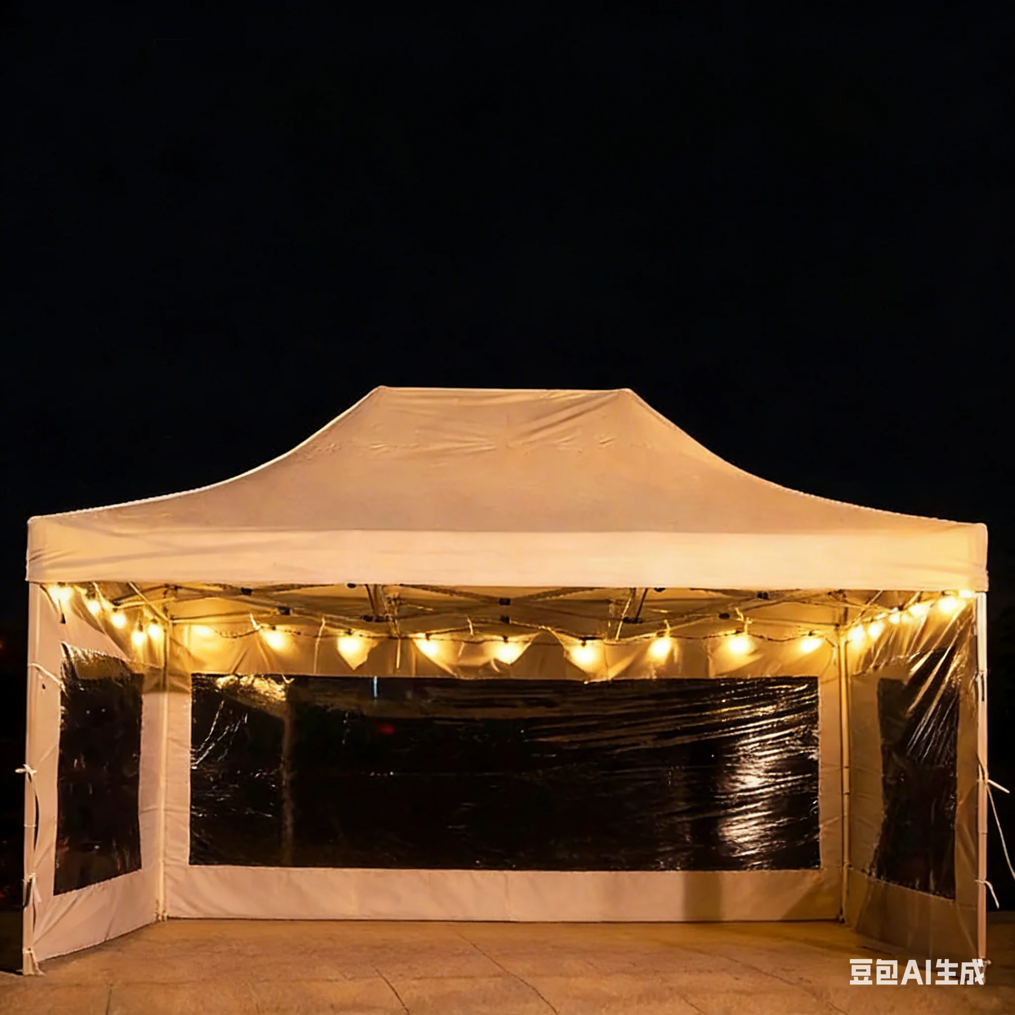 

Outdoor Four-legged Transparent Rainproof Tent with Four-corner Awning Commercial Canopy Telescopic Umbrella Folding Awning