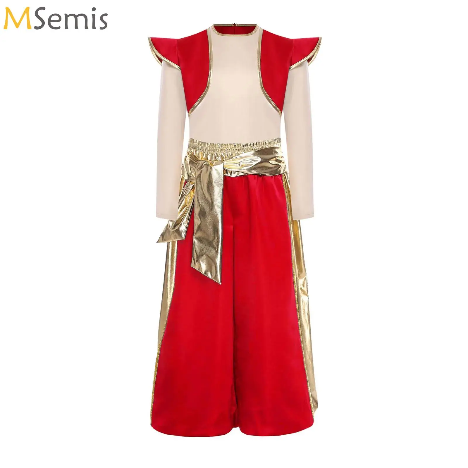 

Костюм для косплея «Арабский принц» для мальчиков и девочек, костюм супер братьев, свободный жилет с шароваром для тематической вечеринки с лампой на Хэллоуин