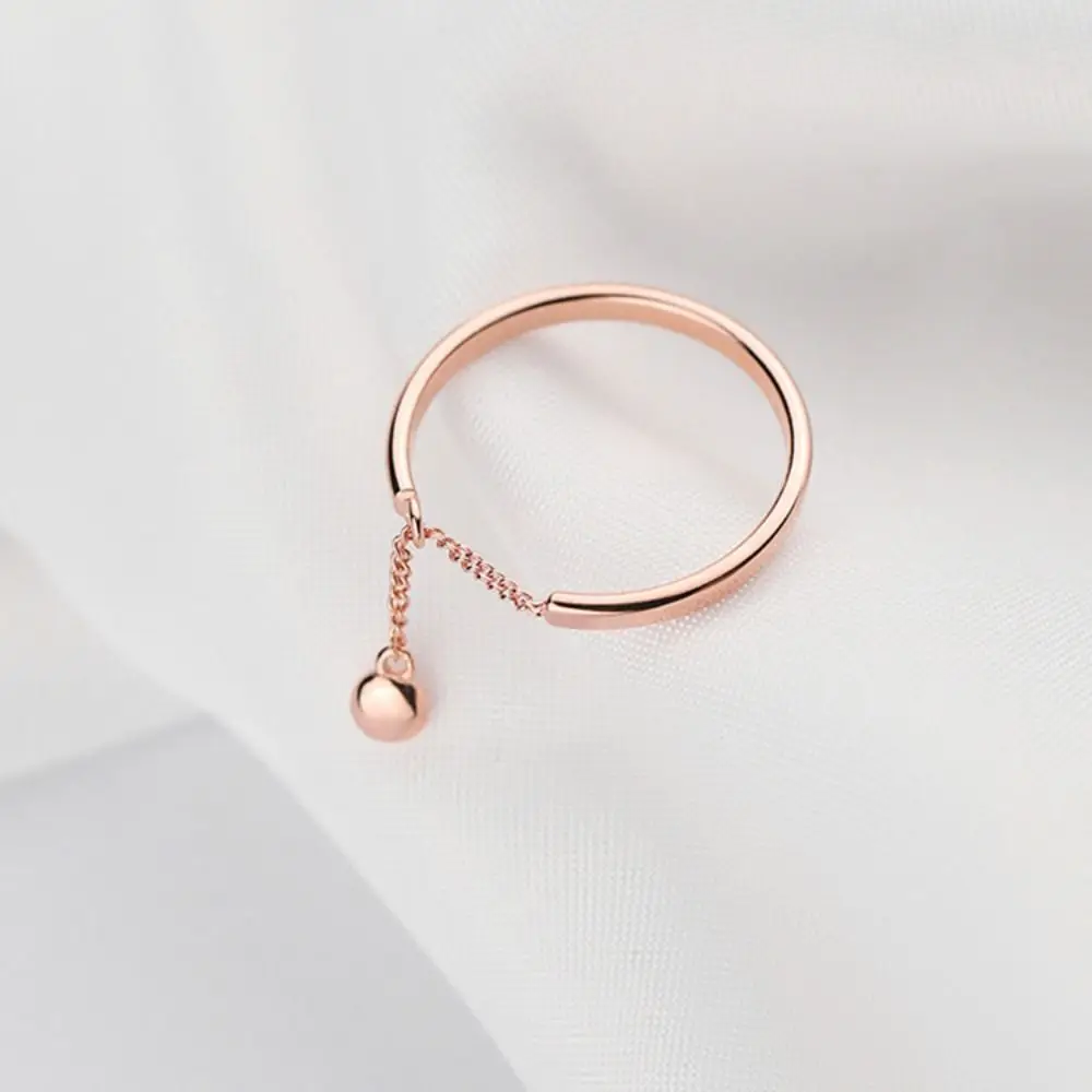 Fashionable Chain Shape Ring Adjustable Shiny Open Finger Ring Gold Silver Color Personality Tassel Plain Ring Party Jewelry