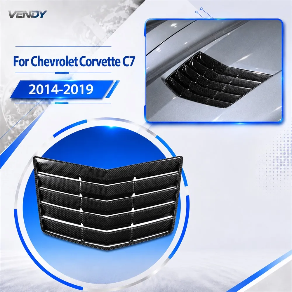 Real Carbon Fiber For Chevrolet Corvette C7 2014-2019 Engine Hood Vent Exterior Trim Cover Trim Modified Parts Accessories
