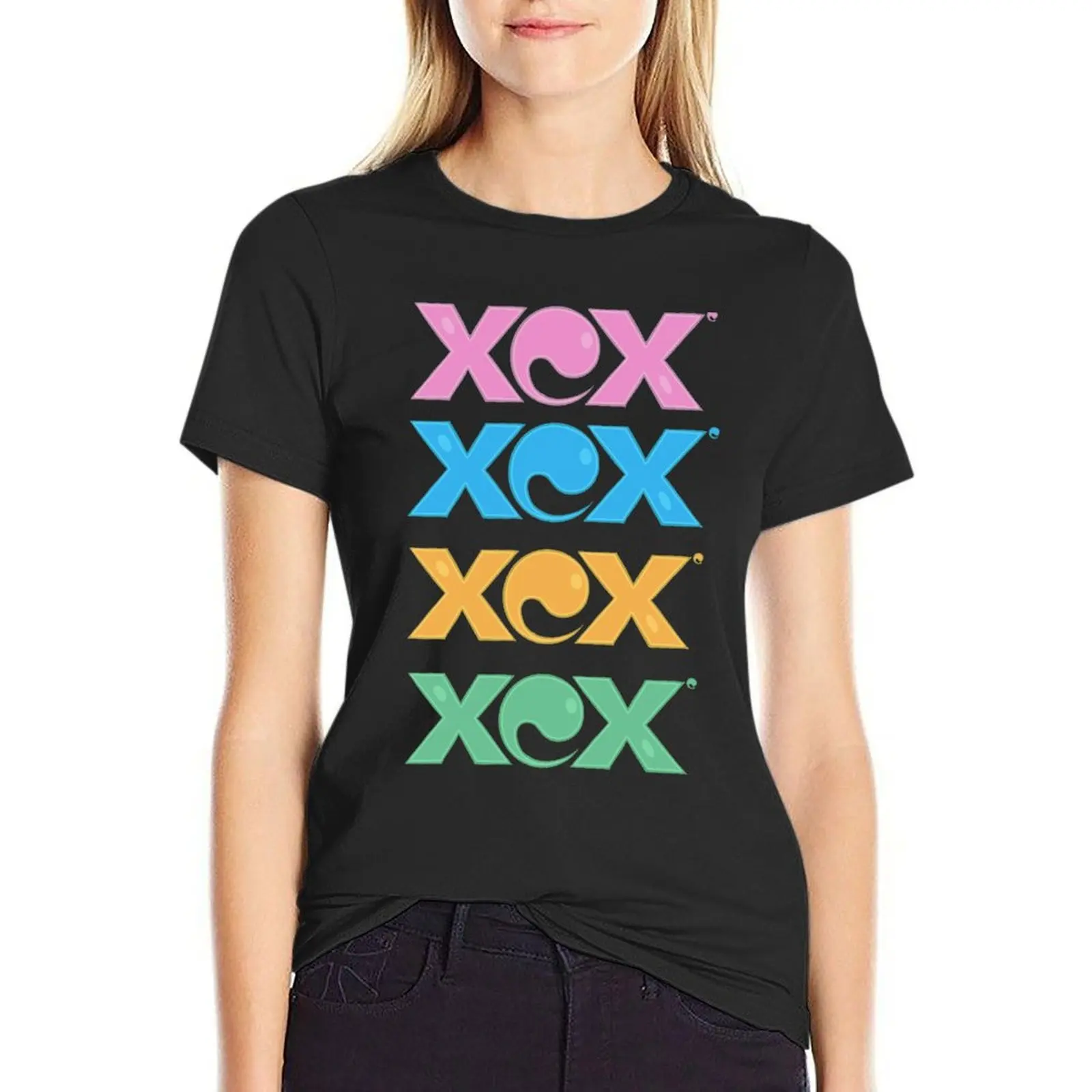 

xcx T-Shirt tees Female clothing customs design your own blacks Women's summer blouses 2025