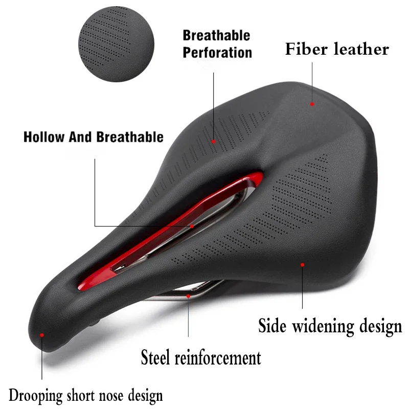 

MTB Road bike Widen Bicycle Seat Saddle Breathable Triathlon Racing Bike Ride mountain Saddles Soft Carbon Fiber 257g Cushion