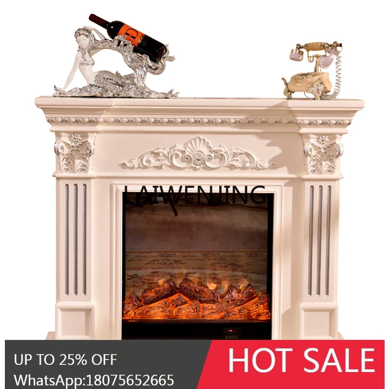 pastoral European solid wood American fireplace rack cabinet decorative heating furnace core