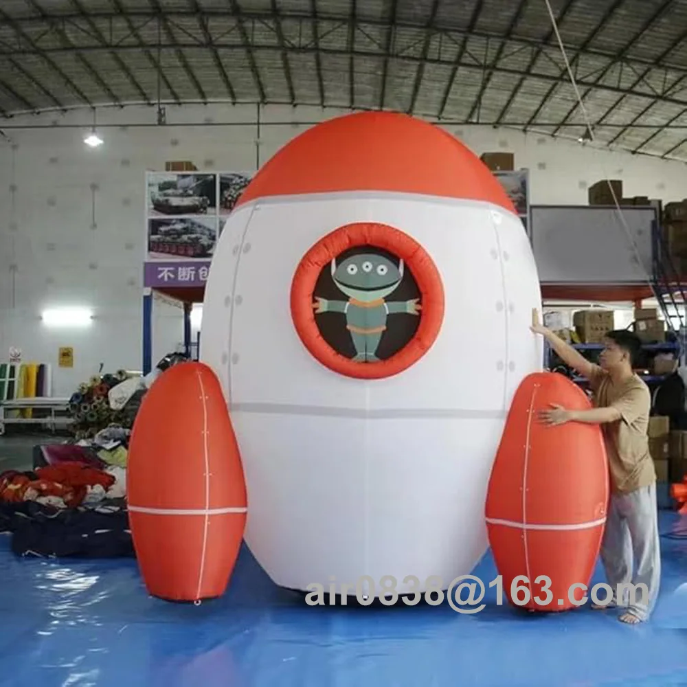 Giant Inflatable Rocket Ship โฆษณา Airship Inflatable Zeppelin เครื่องบิน Blimp เครื่องบินสําหรับส่งเสริมการขาย