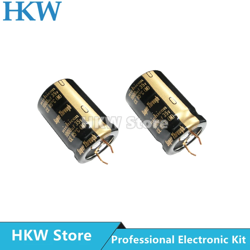 2pcs NICHICON 1000UF 35V 20X30mm KG Series Electrolytic Capacitors Hi-Fi Audio Capacitor New and Original 35V1000UF 20*30MM