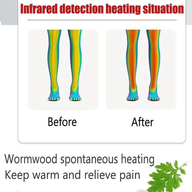 Wormwood – genouillères élastiques auto-chauffantes pour l'arthrite, genouillères pour thérapie, soulagement de la douleur des articulations, attelle pour les jambes