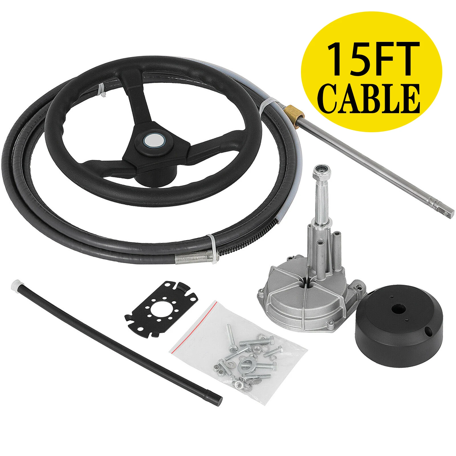 VEVOR SS13715 Safe-T Quick Connect Rotary Steering System 15' Steering Cable With 13